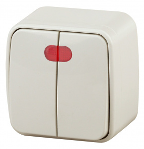 3-105-02 Эл/ус Intro Выключатель двойной с подсветкой, 10А-250В, IP20, ОУ, Polo, сл.кость (б0036123) фото 5 3-105-02 Эл/ус Intro Выключатель двойной с подсветкой, 10А-250В, IP20, ОУ, Polo, сл.кость (б0036123) фото 5