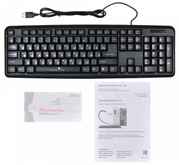 Клавиатура проводная OKLICK 180M USB (943626), черная (1/30) фото 6 Клавиатура проводная OKLICK 180M USB (943626), черная (1/30) фото 6