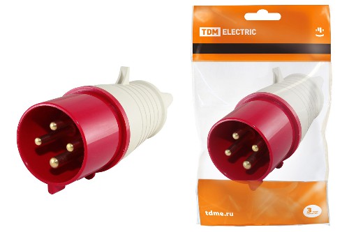 Вилка 024 3Р+РЕ 32А 380В IP44 TDM (1/60) (SQ0601-0005) фото 3 Вилка 024 3Р+РЕ 32А 380В IP44 TDM (1/60) (SQ0601-0005) фото 3