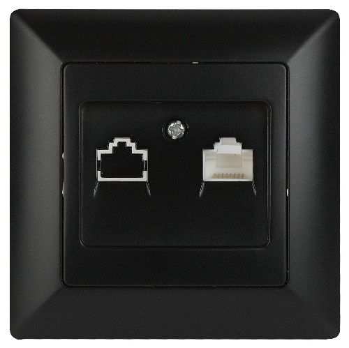 Розетка INTRO информационная RJ45, СУ, Solo, антрацит (10/200/2400) 4-303-05 (Б0043386) Розетка INTRO информационная RJ45, СУ, Solo, антрацит (10/200/2400) 4-303-05 (Б0043386)