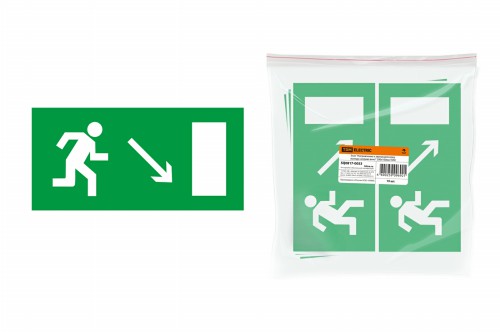 Знак "Направление к эвакуационному выходу направо вниз" 200х100мм TDM (SQ0817-0053) фото 2 Знак "Направление к эвакуационному выходу направо вниз" 200х100мм TDM (SQ0817-0053) фото 2