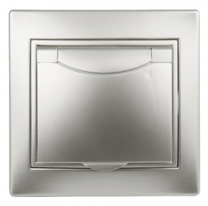 Розетка INTRO 2P+E Schuko с крышкой, 16АХ-250В, скрытой установки, Plano, алюминий (1/10/100/1500) (Б0030062) Розетка INTRO 2P+E Schuko с крышкой, 16АХ-250В, скрытой установки, Plano, алюминий (1/10/100/1500) (Б0030062)