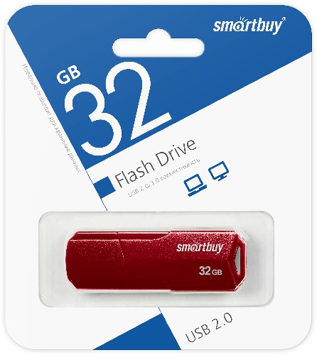 Флеш-накопитель USB 32GB Smart Buy Clue бордовый (SB32GBCLU-BG) Флеш-накопитель USB 32GB Smart Buy Clue бордовый (SB32GBCLU-BG)