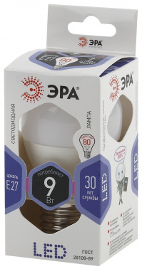 Лампа светодиодная ЭРА STD LED P45-9W-860-E27 E27 / Е27 9Вт шар холодный дневной свет (1/100) (Б0031412) фото 3 Лампа светодиодная ЭРА STD LED P45-9W-860-E27 E27 / Е27 9Вт шар холодный дневной свет (1/100) (Б0031412) фото 3
