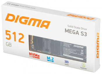 Внутренний SSD Digma 512GB Mega S3, PCIe 3x4, R/W - 2080/1700 MB/s, (M.2), 2280, 3D TLC (DGSM3512GS33T) фото 9 Внутренний SSD Digma 512GB Mega S3, PCIe 3x4, R/W - 2080/1700 MB/s, (M.2), 2280, 3D TLC (DGSM3512GS33T) фото 9