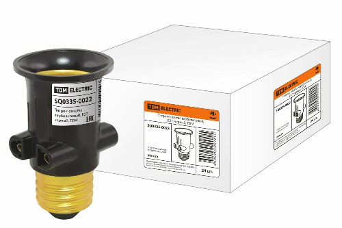 Патрон-розетка TDM карболитовый, Е27, черный, (1/24/600) (SQ0335-0022) фото 4 Патрон-розетка TDM карболитовый, Е27, черный, (1/24/600) (SQ0335-0022) фото 4