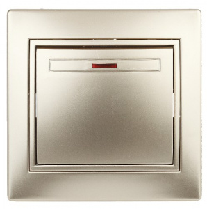 Выключатель INTRO с подсветкой, 10АХ-250В, скрытой установки, Plano, шампань (1/10/200/2400) (Б0030035) фото 5 Выключатель INTRO с подсветкой, 10АХ-250В, скрытой установки, Plano, шампань (1/10/200/2400) (Б0030035) фото 5