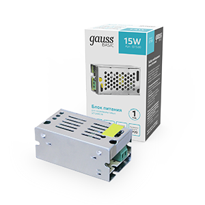 Блок питания GAUSS Basic для светодиодной ленты 12V 15W IP20 1/200 (BT500) Блок питания GAUSS Basic для светодиодной ленты 12V 15W IP20 1/200 (BT500)