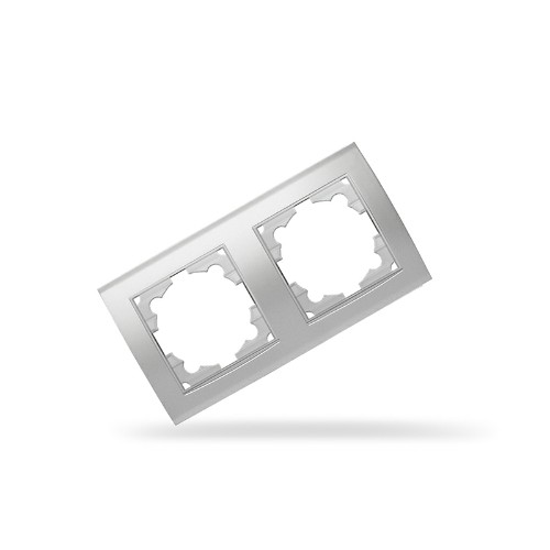 Рамка двухместная горизонтальная "UNIVersal" серия "Бриллиант" серебро (еврослот) (1/10/400) (7949711) Рамка двухместная горизонтальная "UNIVersal" серия "Бриллиант" серебро (еврослот) (1/10/400) (7949711)