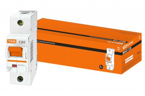 Автоматический выключатель ВА47-125 1Р 80А 15кА х-ка С TDM (SQ0208-0058) фото 2 Автоматический выключатель ВА47-125 1Р 80А 15кА х-ка С TDM (SQ0208-0058) фото 2