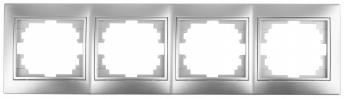 Рамка INTRO на 4 поста гор., скрытой установки, Plano, алюминий (1/14/140/1400) (Б0030102) Рамка INTRO на 4 поста гор., скрытой установки, Plano, алюминий (1/14/140/1400) (Б0030102)