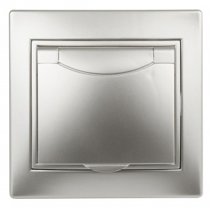 Розетка INTRO 2P+E Schuko с крышкой, 16АХ-250В, скрытой установки, Plano, алюминий (1/10/100/1500) (Б0030062) фото 6 Розетка INTRO 2P+E Schuko с крышкой, 16АХ-250В, скрытой установки, Plano, алюминий (1/10/100/1500) (Б0030062) фото 6