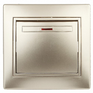 Выключатель INTRO с подсветкой, 10АХ-250В, скрытой установки, Plano, шампань (1/10/200/2400) (Б0030035) фото 6 Выключатель INTRO с подсветкой, 10АХ-250В, скрытой установки, Plano, шампань (1/10/200/2400) (Б0030035) фото 6