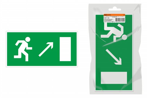 Знак "Направление к эвакуационному выходу направо вверх" 350х124мм для ССА инд. упаковка TDM (SQ0817-1004) фото 2 Знак "Направление к эвакуационному выходу направо вверх" 350х124мм для ССА инд. упаковка TDM (SQ0817-1004) фото 2