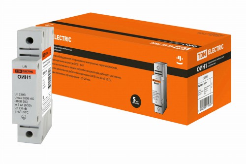 Ограничитель импульсных перенапряжений ОИН1 TDM (1/180) (SQ0201-0014) фото 2 Ограничитель импульсных перенапряжений ОИН1 TDM (1/180) (SQ0201-0014) фото 2