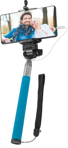 Универсальный фотодержатель телескопический DEFENDER Selfie Master SM-02, голубой, проводной (1/100) (29404) Универсальный фотодержатель телескопический DEFENDER Selfie Master SM-02, голубой, проводной (1/100) (29404)
