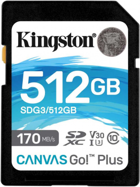 Карта памяти SDXC 512GB Kingston Class 10 UHS-I U3 V30 Canvas Go Plus (170/90 Mb/s) (SDG3/512GB) Карта памяти SDXC 512GB Kingston Class 10 UHS-I U3 V30 Canvas Go Plus (170/90 Mb/s) (SDG3/512GB)