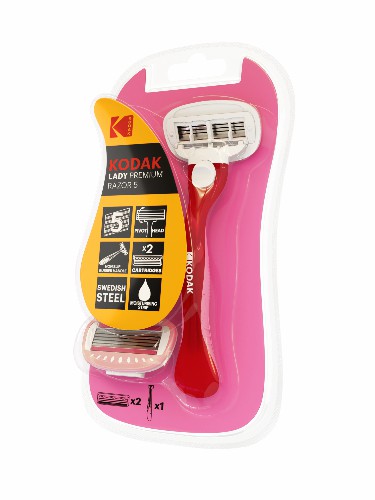 Бритвенная система Kodak LADY Prem Razor 5 женская 5 лезвий розовая 2 сменных кассеты (1/12/48) (Б0053242) фото 4 Бритвенная система Kodak LADY Prem Razor 5 женская 5 лезвий розовая 2 сменных кассеты (1/12/48) (Б0053242) фото 4