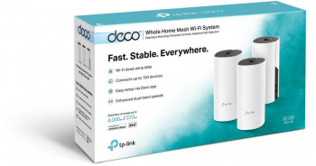 Mesh-комплект TP-LINK Deco M4 (DECO M4(3-PACK), AC1200, бесшовный, 10/100/1000BASE-TX (упак.:3шт), белый (1/4) фото 3 Mesh-комплект TP-LINK Deco M4 (DECO M4(3-PACK), AC1200, бесшовный, 10/100/1000BASE-TX (упак.:3шт), белый (1/4) фото 3