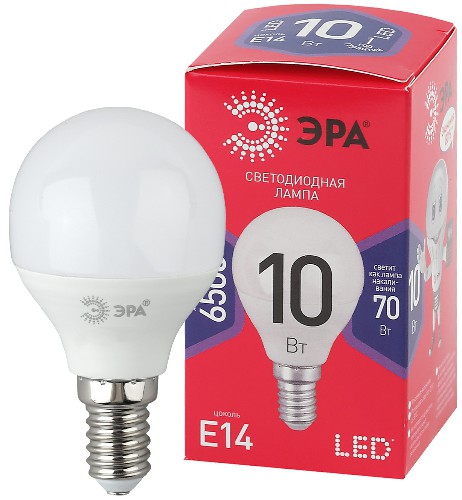 Лампа светодиодная ЭРА RED LINE LED P45-10W-865-E14 R E14 / Е14 10Вт шар холодный дневной свет (10/100/3600) (Б0045354) Лампа светодиодная ЭРА RED LINE LED P45-10W-865-E14 R E14 / Е14 10Вт шар холодный дневной свет (10/100/3600) (Б0045354)