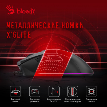 Мышь проводная A4Tech Bloody ES9 Plus черный оптическая (10000dpi) USB (1/40) (ES9 PLUS) фото 3 Мышь проводная A4Tech Bloody ES9 Plus черный оптическая (10000dpi) USB (1/40) (ES9 PLUS) фото 3
