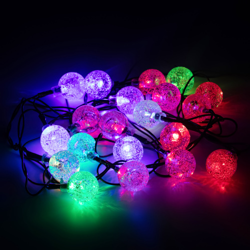 Гирлянда ЭРА светодиодная ENIN - 25BG нить Шарики диаметр 25 мм 2 м RGB 20LED (1/48) (Б0055997) фото 7