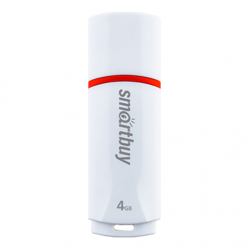Флеш-накопитель USB  4GB  Smart Buy  Crown  белый (SB4GBCRW-W)