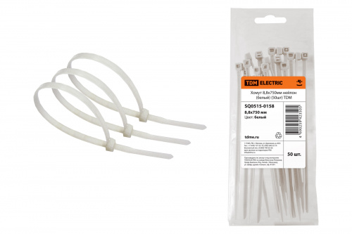 Хомут 8,8х750мм нейлон (белый) (50шт) TDM (1/30/24) (SQ0515-0158) Хомут 8,8х750мм нейлон (белый) (50шт) TDM (1/30/24) (SQ0515-0158)