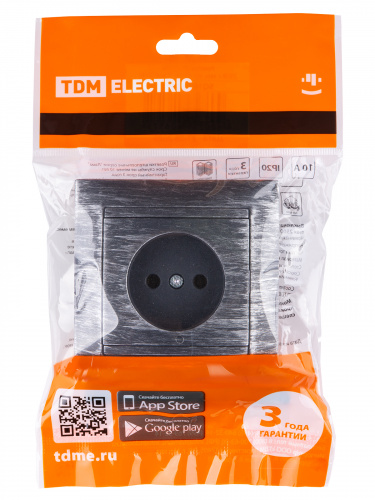 Розетка 2П 10А 250В старинное серебро с/у, "Лама" TDM (10/120) (SQ1815-0663) фото 2