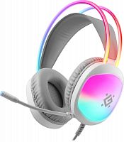 Гарнитура игровая DEFENDER Eclipse, RGB, провод 2 м, белый (1/16) (62440)