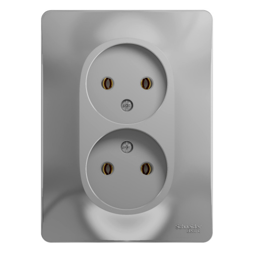 Розетка 2-м С/У GLOSSA 16А IP20 без заземл. в сборе алюм. Systeme Electric GSL000320 (1/15/90) Розетка 2-м С/У GLOSSA 16А IP20 без заземл. в сборе алюм. Systeme Electric GSL000320 (1/15/90)
