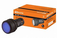 Кнопка SB7-CW3665-220V(LED) d22мм 1з+1р синяя TDM (SQ0746-0039)