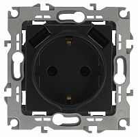 Розетка ЭРА, серии ЭРА 12, 2P+E 16A-250В, штор. с 2xUSB 5В-3А, антрацит (10/100/2000) 12 -4109-05