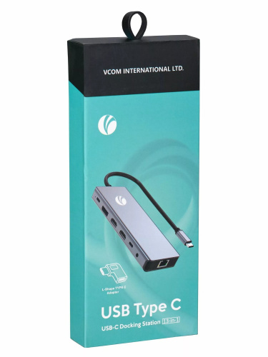 Переходник USB 3.1 Type-C--> (2HDMI+DP) 4K*60Hz+3USB 3.0+TC+USB 2.0+RJ45+SD+TF+PD+audio+TCПереходник, VCOM <4706> (1/100) (CU4706) фото 7