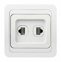 Розетка SMARTBUY скрытая установка, 1-местная компьютер+телефон RJ-45+Phone 1 местная белая "Марс" (SBE-02w-S1-RJPH) (1/10)