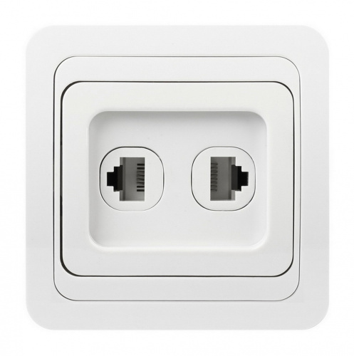 Розетка SMARTBUY скрытая установка, 1-местная компьютер+телефон RJ-45+Phone 1 местная белая "Марс" (SBE-02w-S1-RJPH) (1/10)