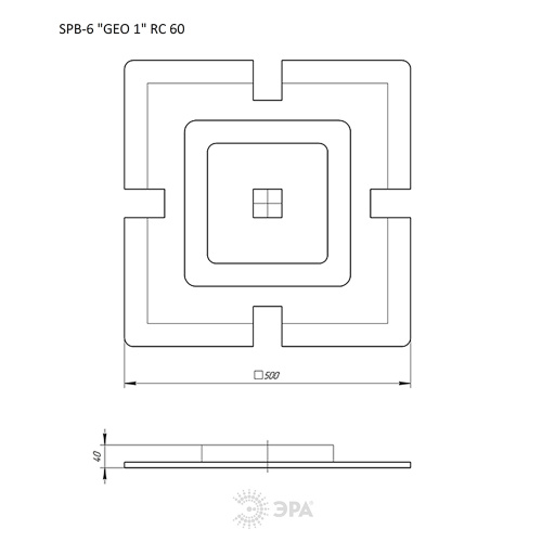 Светильник светодиодный ЭРА потолочный GEO с ДУ SPB-6 GEO-1 RC 60 60Вт 3000-6500К (Б0050918) фото 3