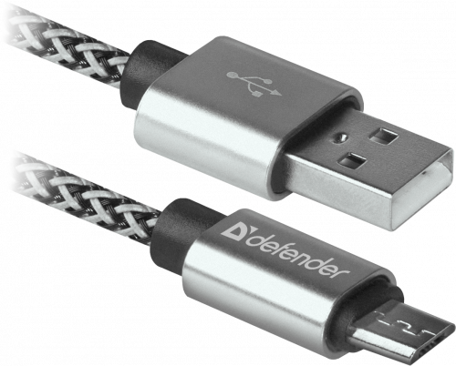 Кабель DEFENDER USB08-03T PRO USB2.0, белый, AM-MicroBM, 1m, 2.1A (1/100) (87803) фото 2