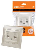 Розетка двойная телефонная RJ11  перламутр "Лама" (10/120) TDM (SQ1815-0818)