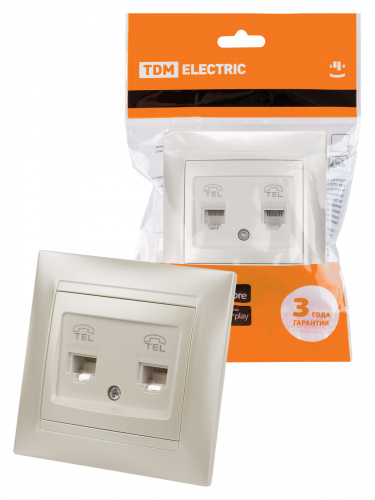 Розетка двойная телефонная RJ11 перламутр "Лама" (10/120) TDM (SQ1815-0818) Розетка двойная телефонная RJ11 перламутр "Лама" (10/120) TDM (SQ1815-0818)