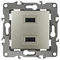 Устройство зарядное USB ЭРА серии ЭРА 12 скрытой установки 4110 USB скрытаяустановка 5В00мА шампань(1/6)
