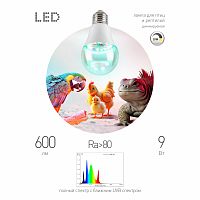 Лампа для птиц и рептилий ЭРА Chicken с UVB спектром FITO-Dim 9W E27 (1/36) (Б0059884)