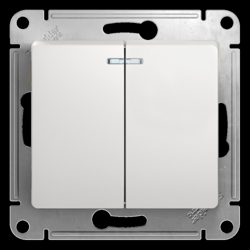 Механизм выключателя 2-кл. С/У GLOSSA 10А IP20 (сх. 5а) 10AX с подсветкой бел. Systeme Electric GSL000153 (1/20/160)