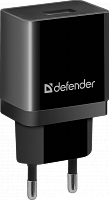 Блок питания сетевой 1 USB DEFENDER EPA-10, черный, 5V/2.1А, пакет (1/50/200) (83572)
