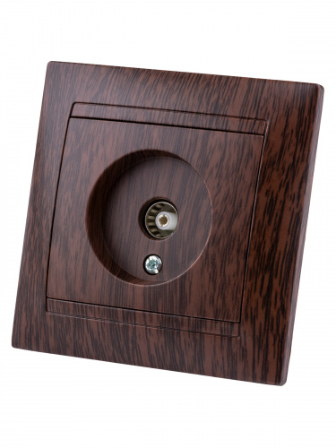 Розетка телевизионная простая (0-2400МГц, "мама") венге , с/у, "Лама" (10/120) TDM (SQ1815-0417) фото 5 Розетка телевизионная простая (0-2400МГц, "мама") венге , с/у, "Лама" (10/120) TDM (SQ1815-0417) фото 5