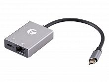 Переходник USB 3.1 Type-C--> RJ45+PD 100Вт, Allum Shell, VCOM <CU4591> (1/100)