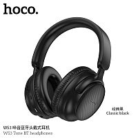 Наушники полноразмерные HOCO W53 Tone, bluetooth 5.4, AUX, 400mAh, цвет: черный (1/36) (6942007646574)