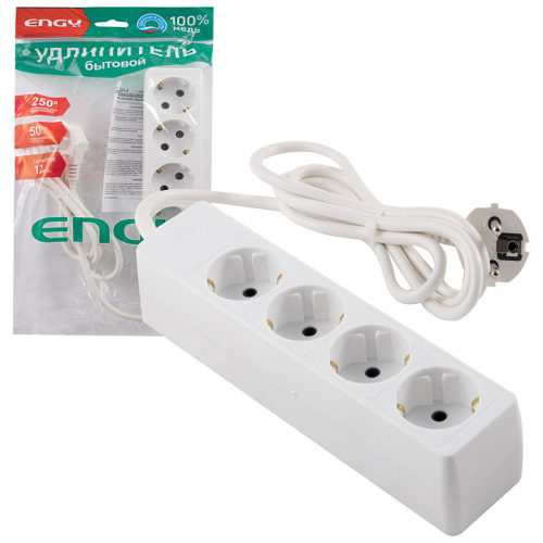 Удлинитель ENGY "Гранд" 1,7м/4роз. с заземлением (ПВС 3х0,75) (1/30) (186689) фото 4 Удлинитель ENGY "Гранд" 1,7м/4роз. с заземлением (ПВС 3х0,75) (1/30) (186689) фото 4