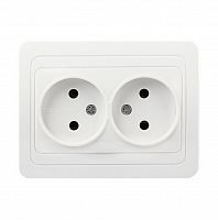 Розетка SMARTBUY скрытая установка, 2-местная без заземления 10А белая "Марс" (SBE-02w-10-S2-N) (1/10)