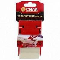 Лента упаковочная СИЛА TPA72-00, 48мм*20м*50мкр с дисп., прозрачная (1/24/72/2160) (C0044581)